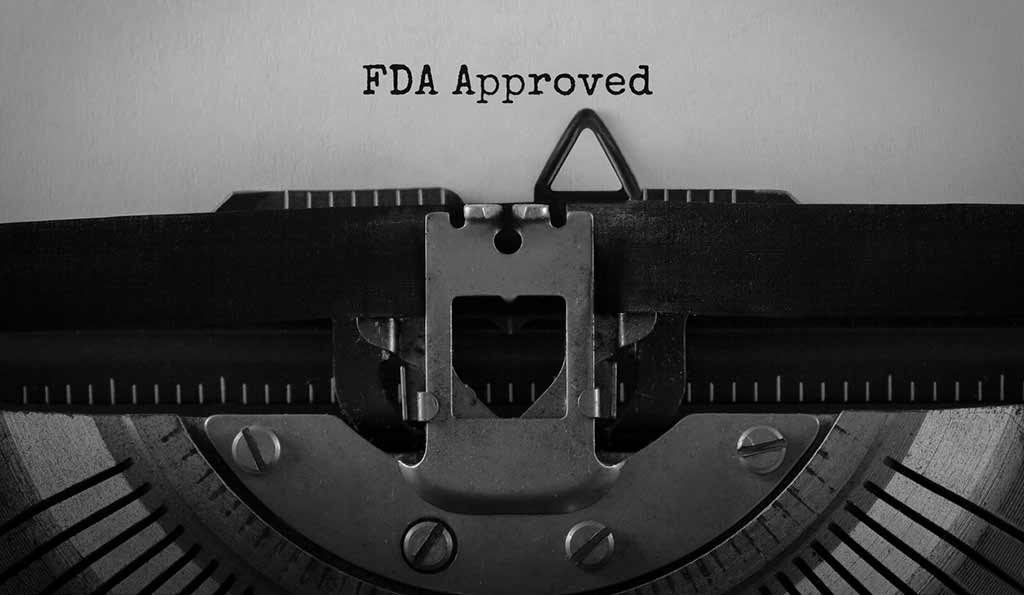 Message dactylographié "Approuvé par la FDA"