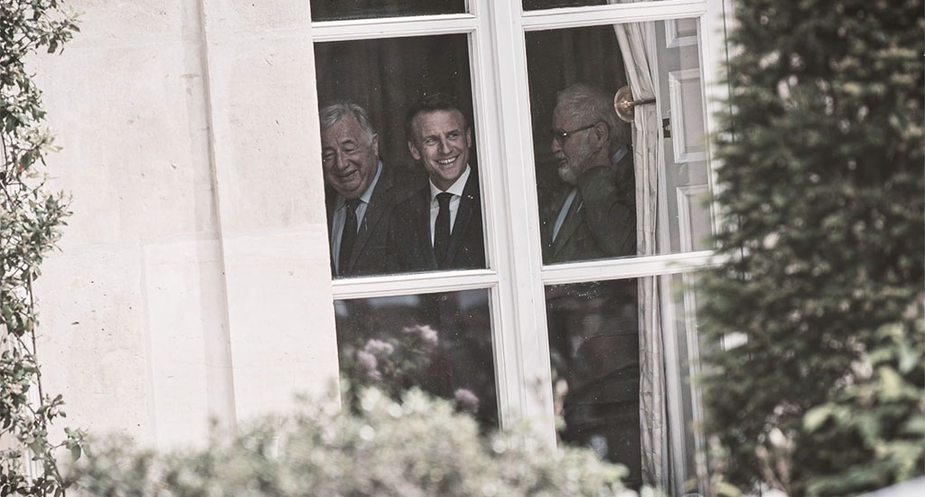 Gérard Larcher et Emmanuel Macron ensemle à l'Élysée