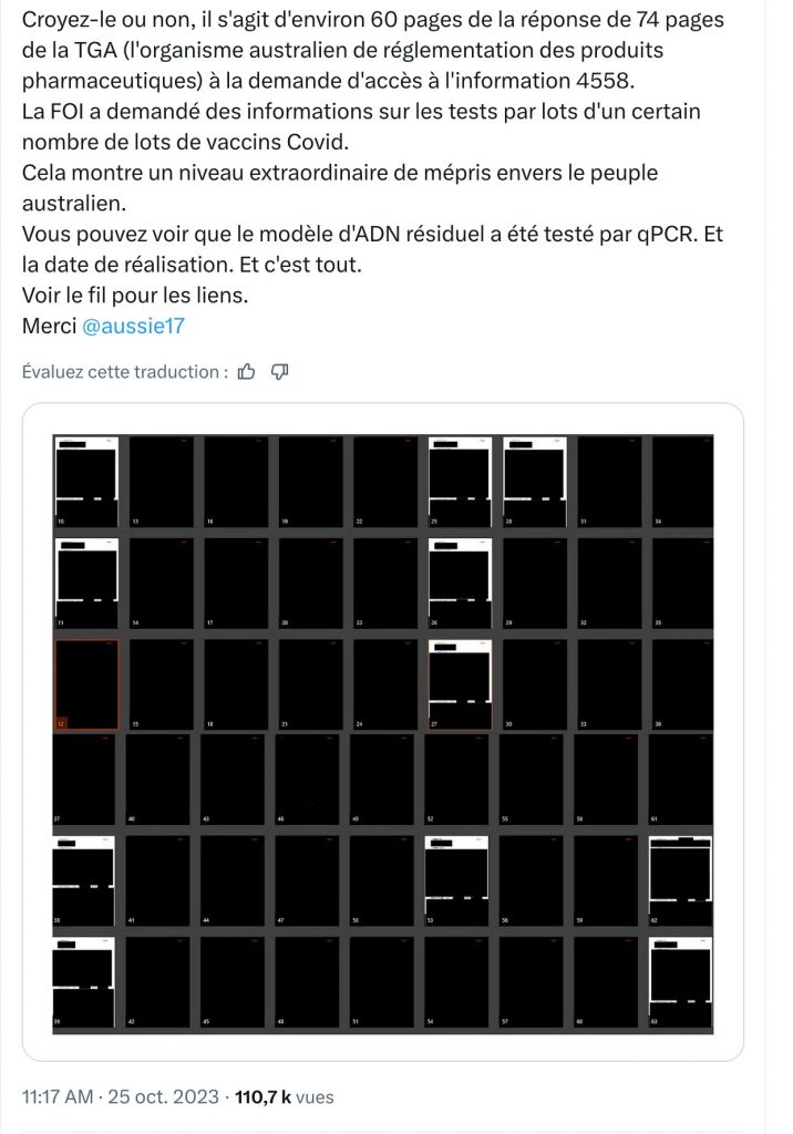 Réponse du régulateur australien à la requête FOIA 4558
