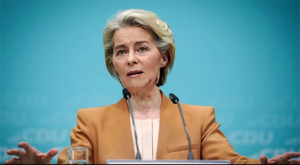 La présidente de la Commission européenne, Ursula von der Leyen, mai 2025