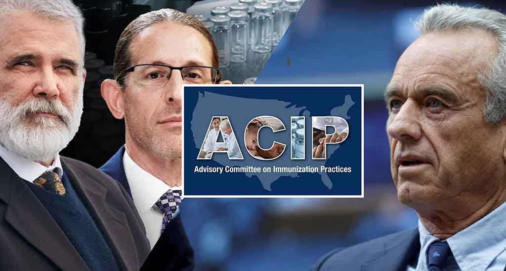 Robert F Kennedy (à droite) nomme le Pr Retsef Levi (à gauche du Dr Robert Malone) à la tête de l'ACIP