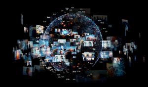 Représentation symbolique du réseau mondial de communications en ligne