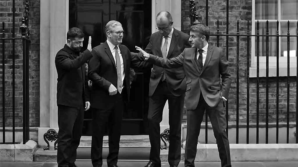 Zelensky, Macron Starmer, Mertz, Londres, 10 Downing Street, 8 décembre 2025