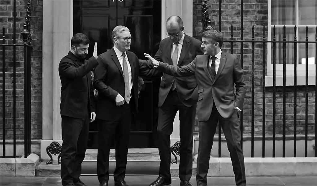 Zelensky, Macron Starmer, Mertz, Londres, 10 Downing Street, 8 décembre 2025