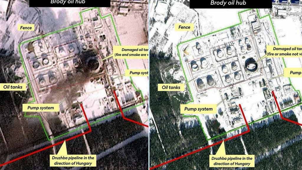 Images satellites du pipeline Druzhba