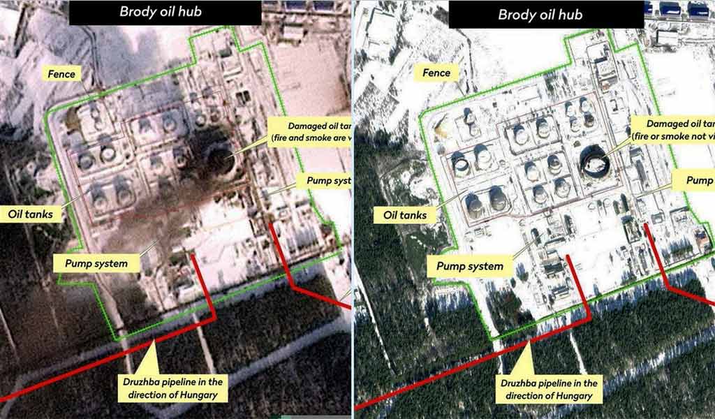 Images satellites du pipeline Druzhba