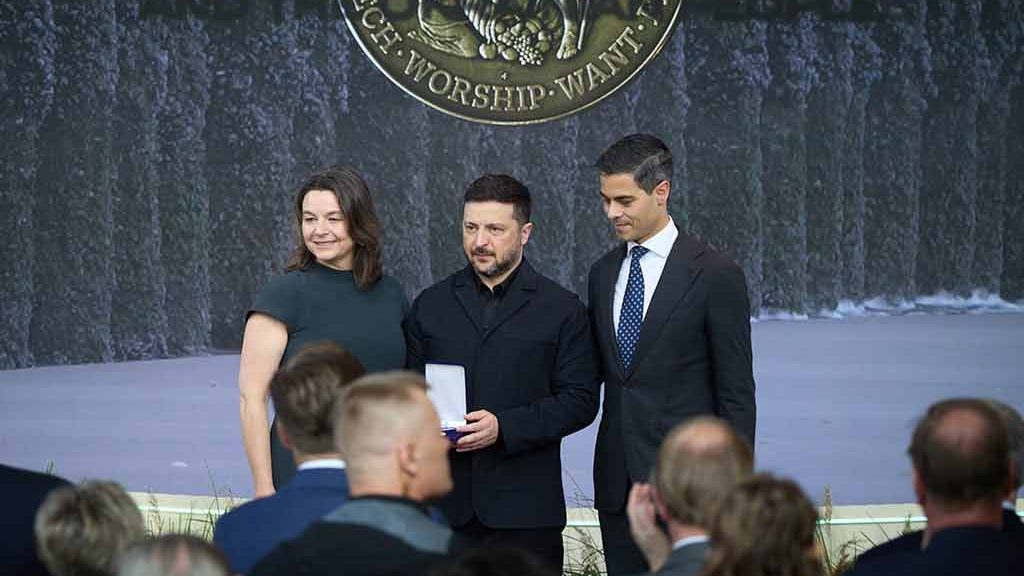 Zelensky recevant le prix des Quatre Libertés, Pays-Bas, 16 avril 2026