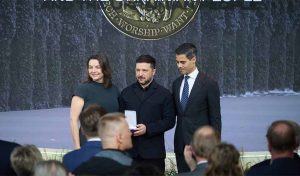 Zelensky recevant le prix des Quatre Libertés, Pays-Bas, 16 avril 2026