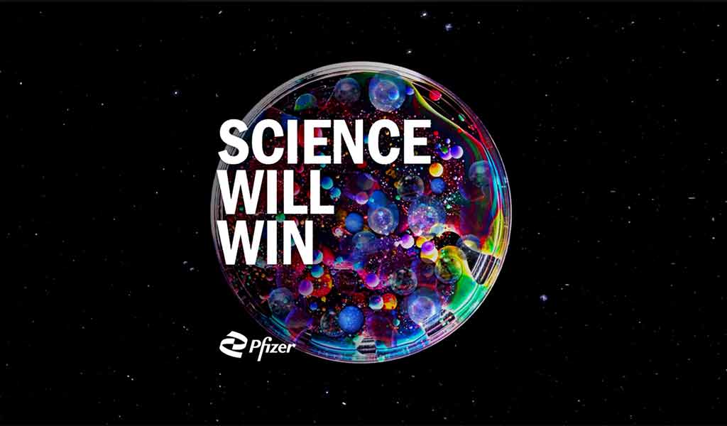 "La science vaincra", message publicitaire de Pfizer