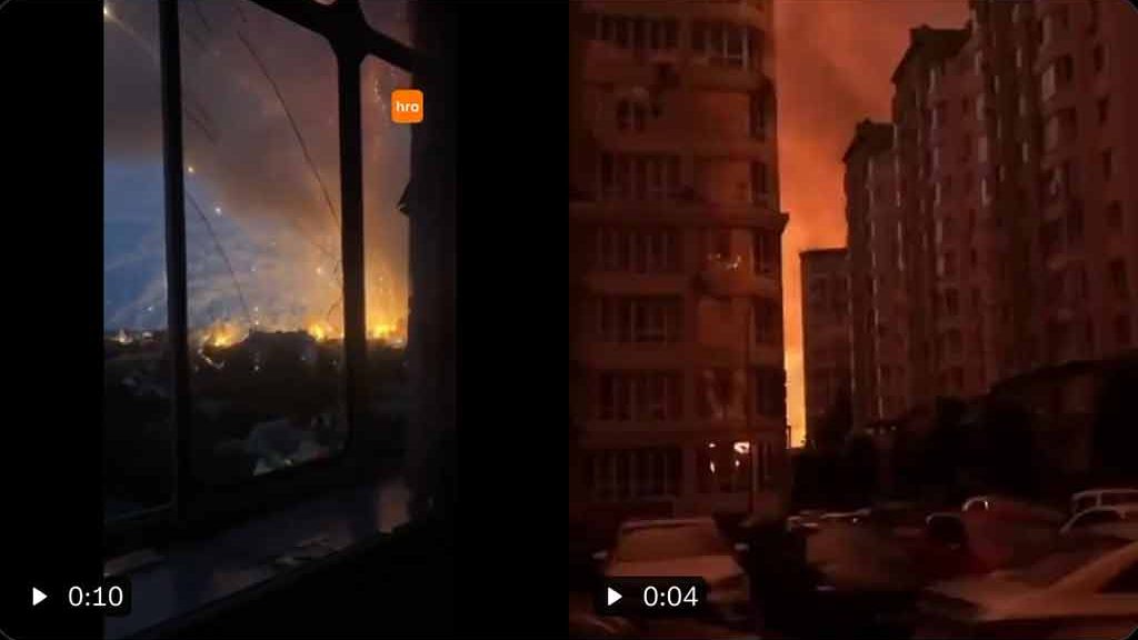 Explosion de l'entrepôt situé à Vishnevoye, dans la banlieue de Kiev, 6 juillet 2026