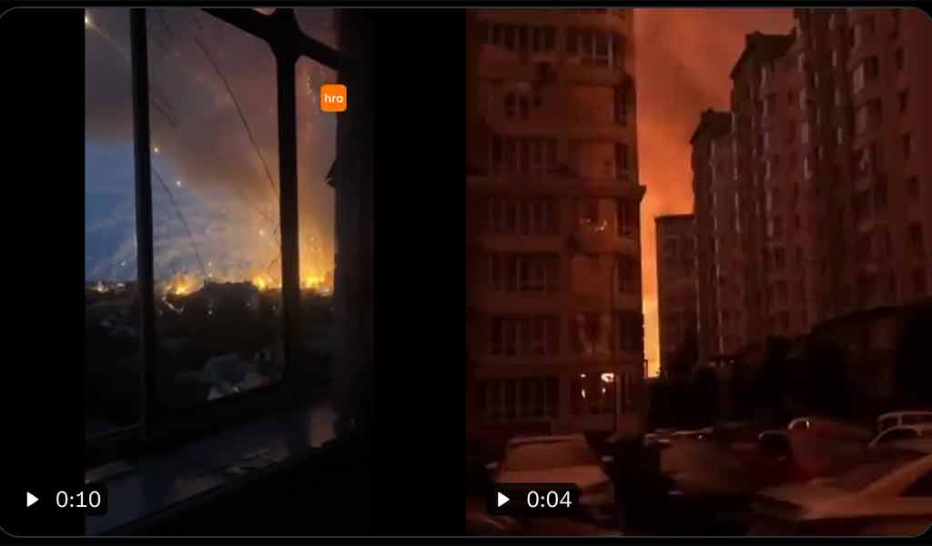 Explosion de l'entrepôt situé à Vishnevoye, dans la banlieue de Kiev, 6 juillet 2026