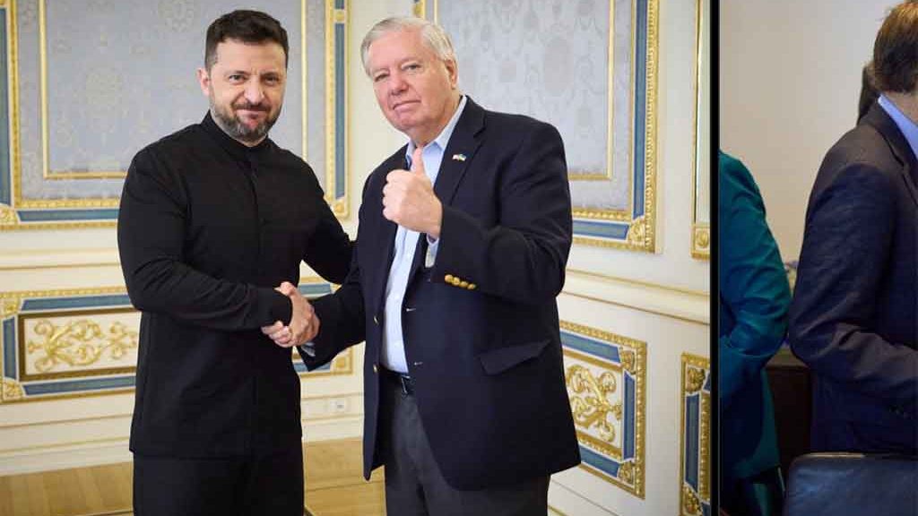 Image de la dernière rencontre entre Volodymyr Zelensky et le sénateur Linsey Graham, repostée le 17 octobre
