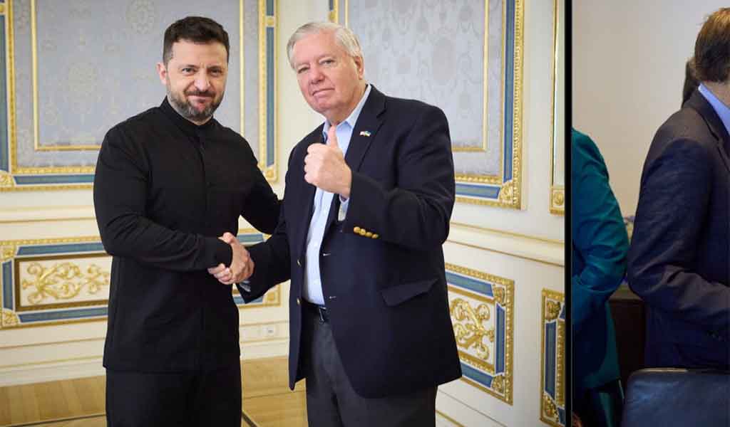 Image de la dernière rencontre entre Volodymyr Zelensky et le sénateur Linsey Graham, repostée le 17 octobre